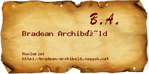 Bradean Archibáld névjegykártya